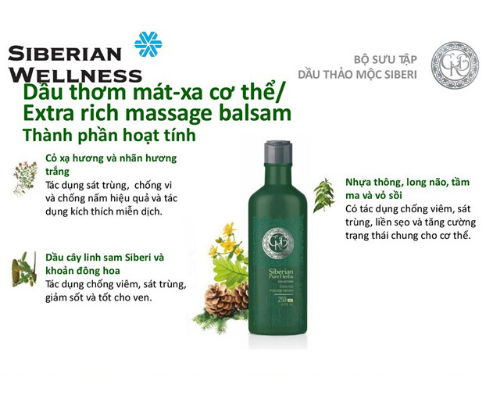 Cách sử dụng Dầu thơm Siberian Pure Herbs Collection Extra Rich Massage Balsam