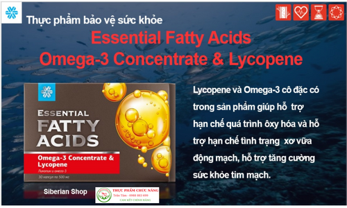 Miêu tả Siberian Essential Fatty Acids Omega 3 Concentrate và Lycopene