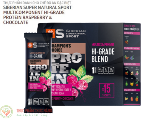 Miêu tả sản phẩm Dinh dưỡng vận động viên Siberian Sport hi-grade protein Raspberry Chocolate: