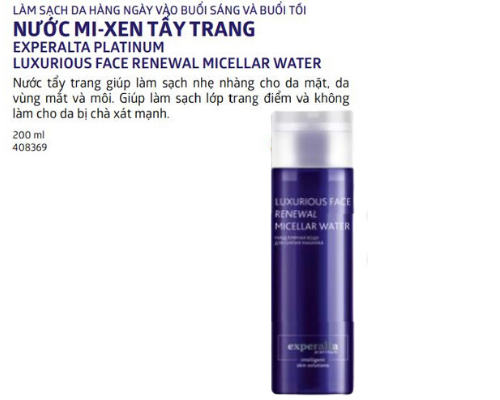 Nước tẩy trang Mi xen Luxurious Face Renewal Micellar Water Siberian dòng sản phẩm  Experalta Platinum 